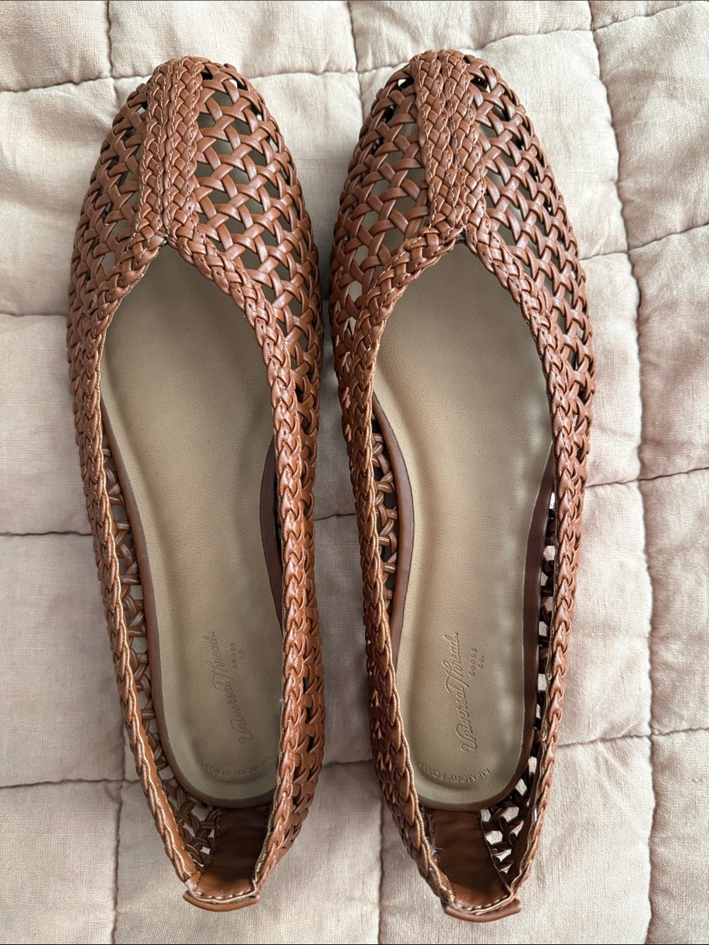 Target Universal Thread Woven Leather Ballet Flats - Brown